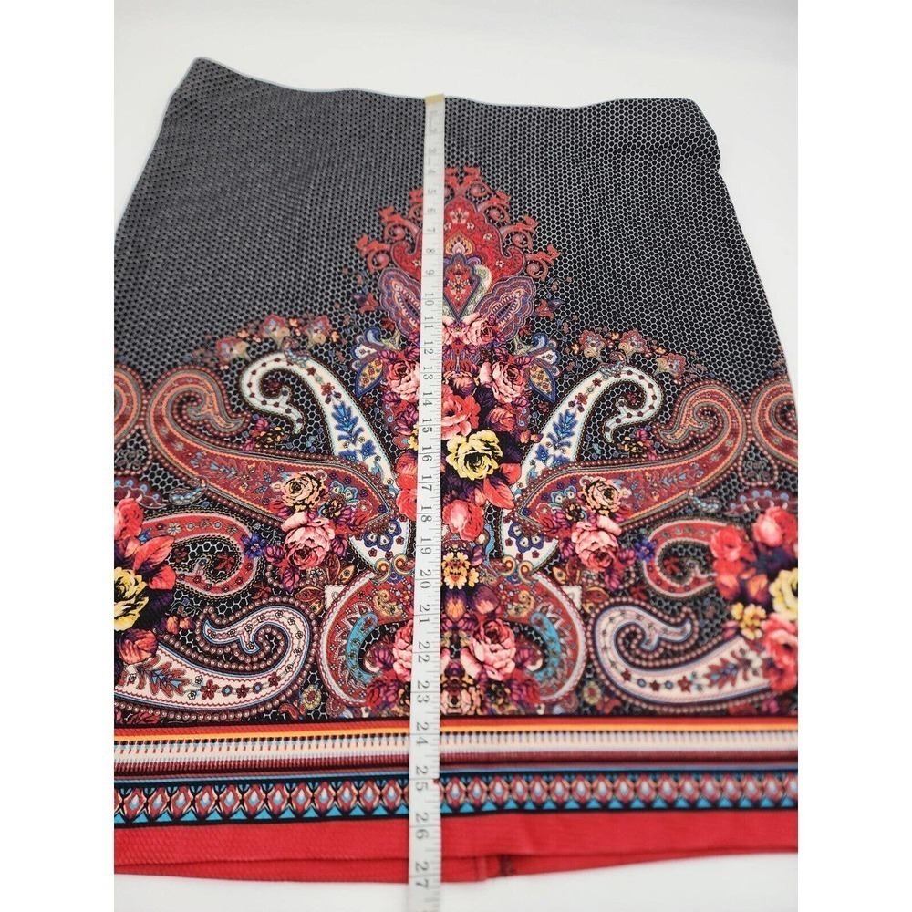 ECI New York Women's Stretchy Midi Skirt Geometric Floral 3X Summer - Picture 6 of 9